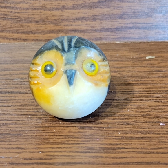 Vintage Italian Hand Carved Alabaster Baby Owl Figurine - Picture 3 of 6